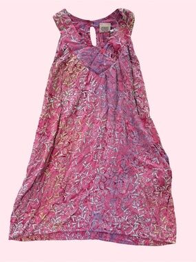 Batik Bali Women's Pink Floral Sleeveless Dress